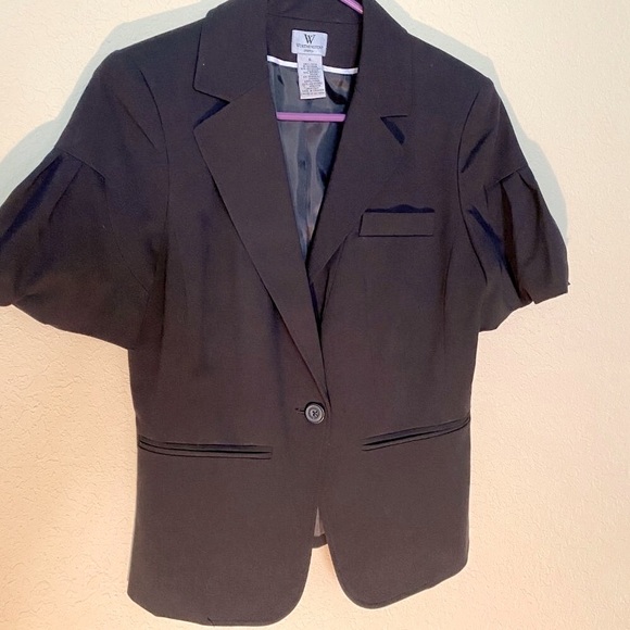 𝅺Worthington Womens Short Sleeve Black Blazer Size 6 - Picture 1 of 5